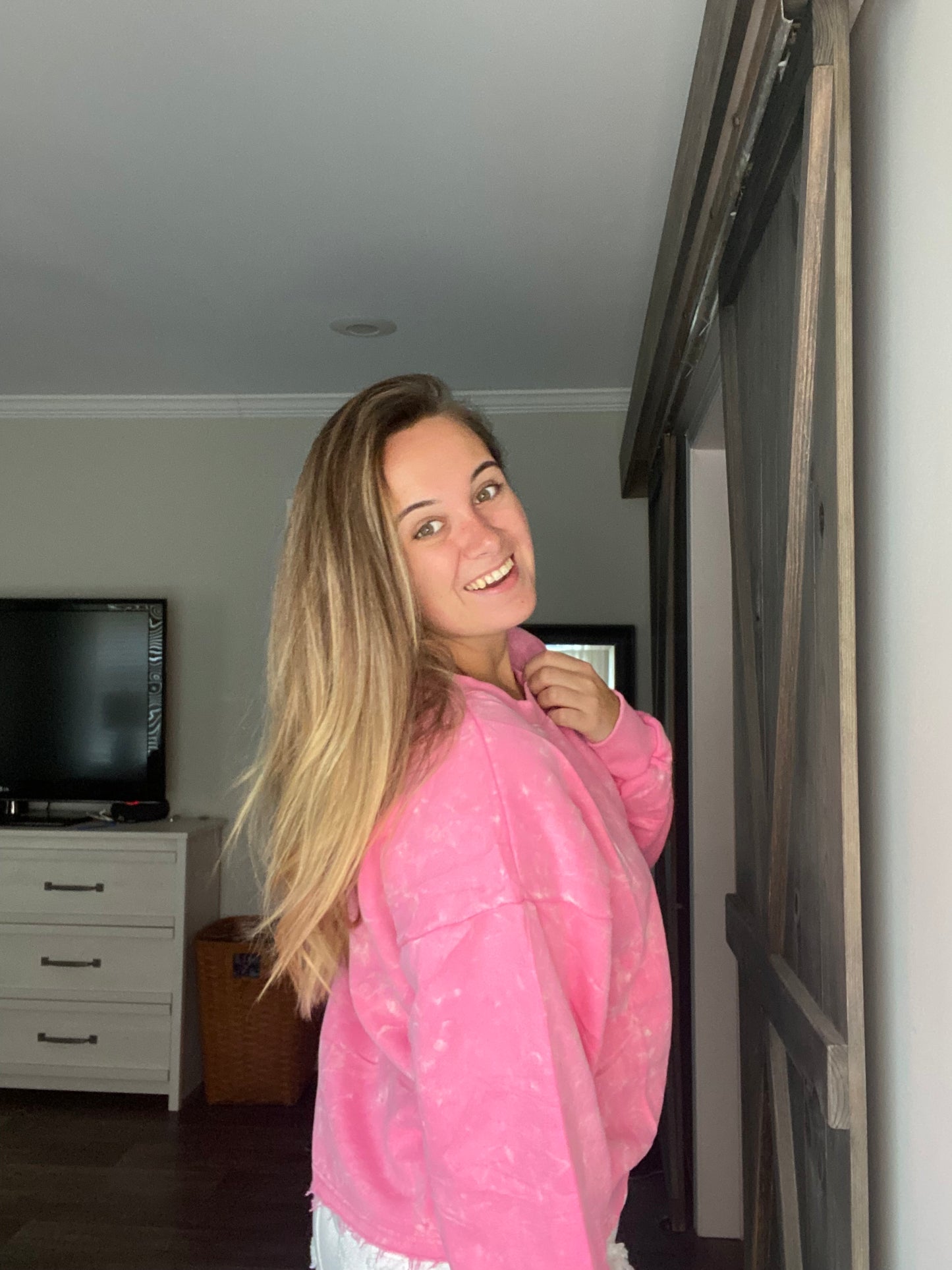 Mineral Wash Sweatshirt - Pink