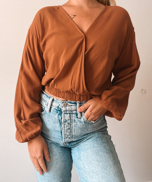 Rustic Brown - Surplice Top